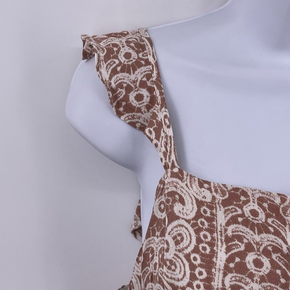 Tan Patterned Maxi Dress Honey Belle Sz S Sleeveless Sumer Hi Lo Style NWT NEW - Picture 5 of 12